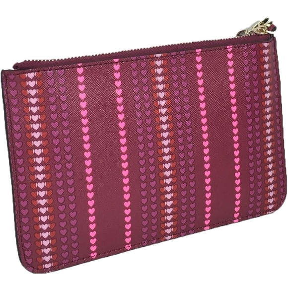 KATE SPADE Shore Street Heart Stripe Tini Clutch with Wrist Strap - Picture 2 of 9